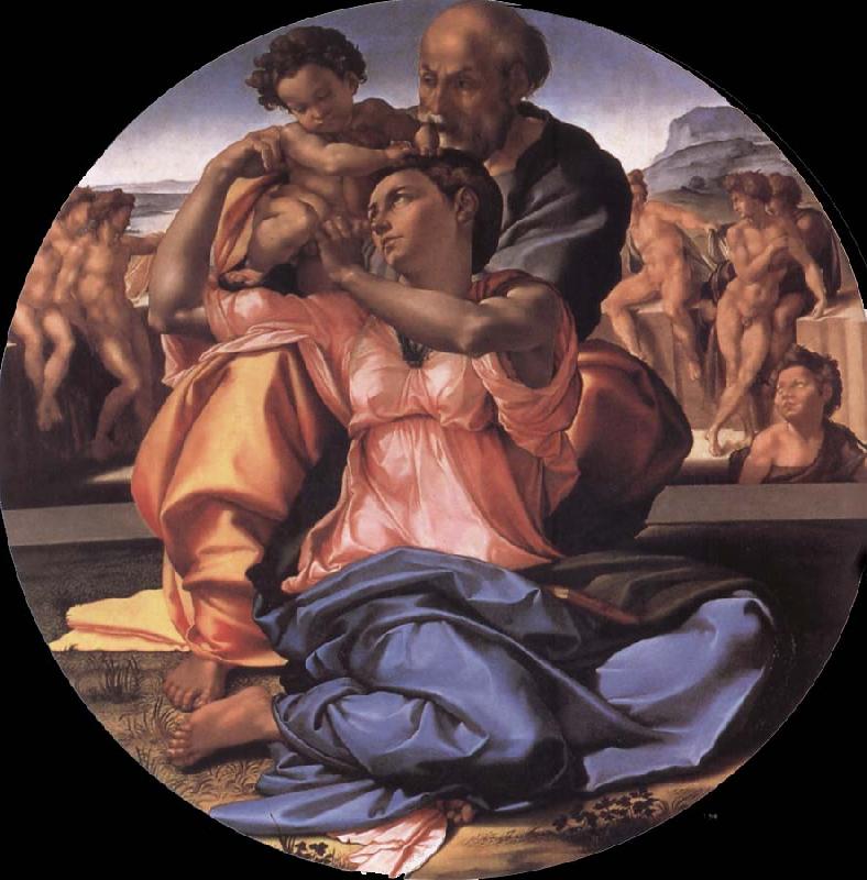 Michelangelo Buonarroti The Holy Family with the Young St.John the Baptist France oil painting art